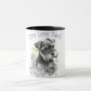 Taza Madre Perro Schnauzer Floral