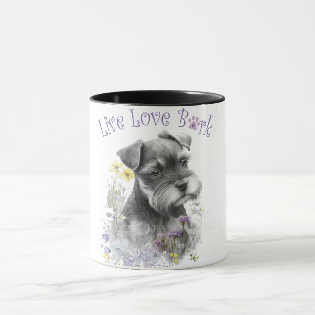 Taza Madre Perro Schnauzer Floral (Centro)