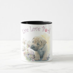 Taza Madre Perro Shar-pei Floral
