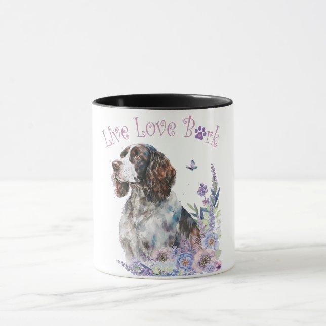 Taza Madre Perro Springer Spaniel Floral (Centro)