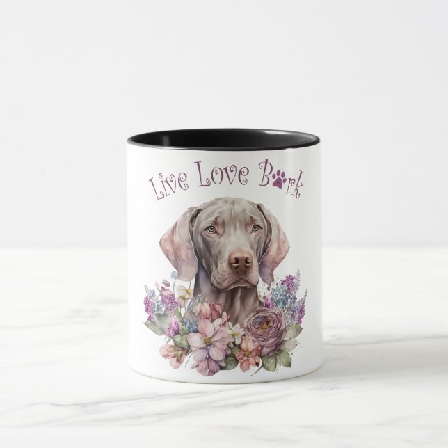 Taza Madre Perro Weimaraner Floral (Centro)