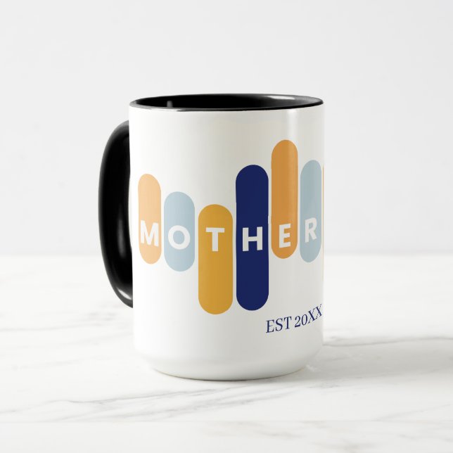 Taza Madre tipografía por primera vez mamá (Anverso izquierdo)