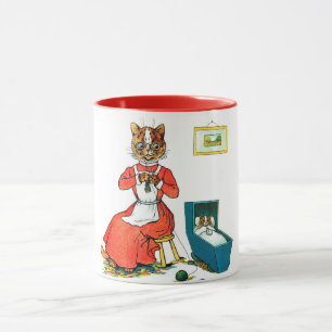 Taza Madre y gato bebé, Louis Wain