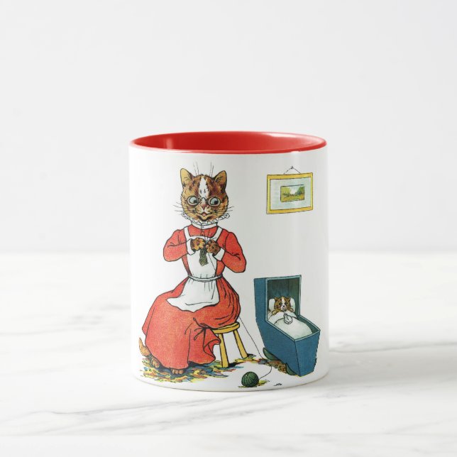Taza Madre y gato bebé, Louis Wain (Centro)