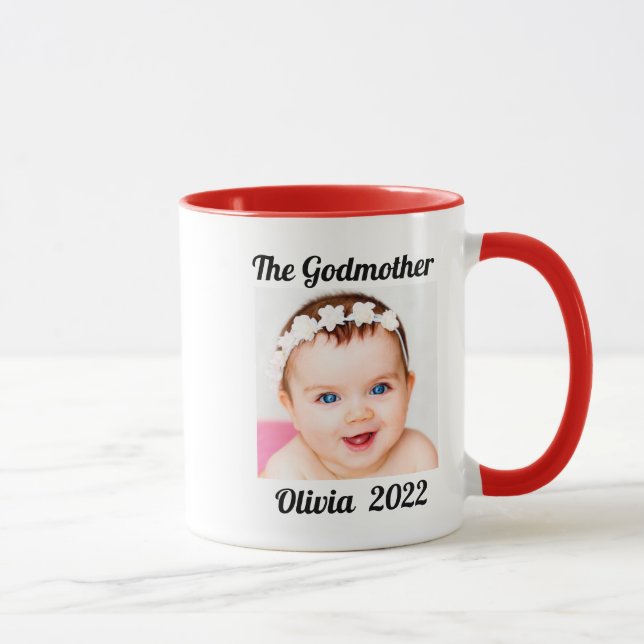 Taza Madrina de la diosa foto personalizada nombre M (Derecha)