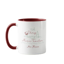 Maestra de música merry Navidades rojos personaliz