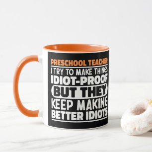 Taza Maestra De Preescolar Intento Hacer Cosas Graciosa
