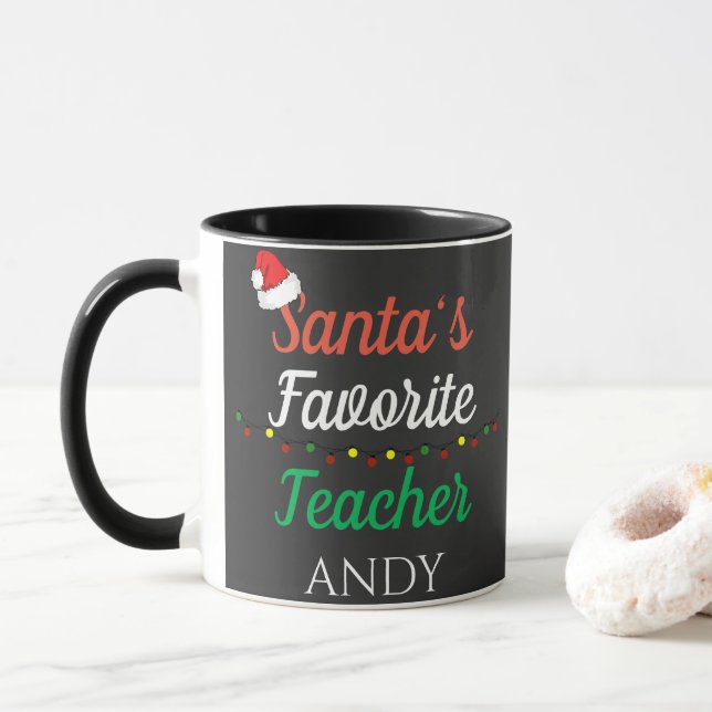 Taza Maestra favorita de Santa María y personalizar de  (Con donut)