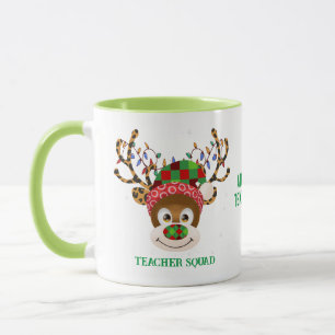 Taza Maestra navidad Escuadrón de Renos Maestra Verde