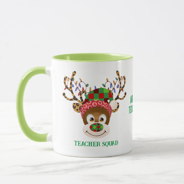 Taza Maestra navidad Escuadrón de Renos Maestra Verde (Izquierda)