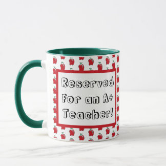 Taza Maestro A+ Manzana Roja Escuela Genial Dibujos Ani