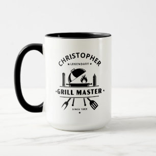 Taza Maestro de la Parrilla Legendario Nombre Persona