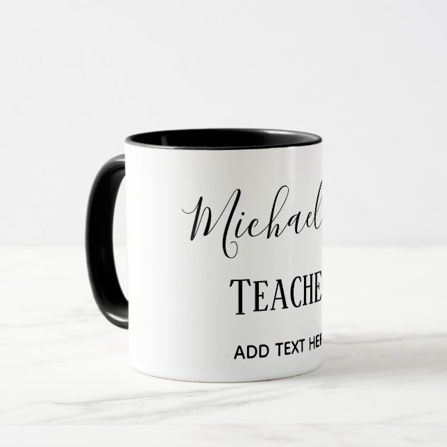 Taza MAESTRO MASCULINO - Personalizado clásico blanco n (Anverso izquierdo)