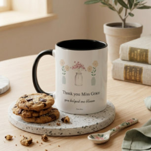 Taza Maestros Gracias Bloom Minimalista Estético Café