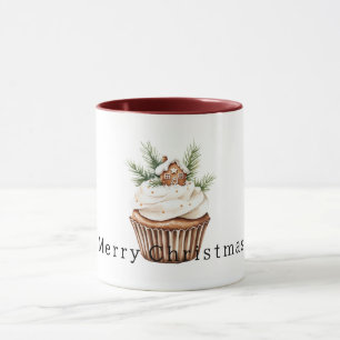 Taza Magdalena de Casa de Jengibre de Navidad Cálida y