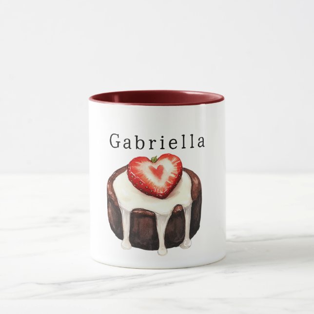 Taza Magdalena de chocolate corazón de fresa (Centro)