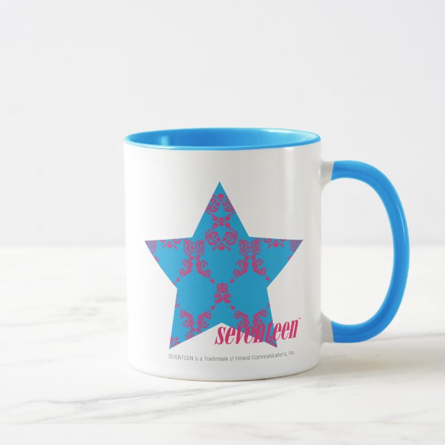 Taza Magenta-Aguamarina 2 del damasco (Derecha)