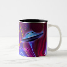 Taza magenta de la dimensión del UFO