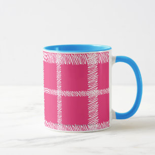 Taza Magenta de la tela escocesa