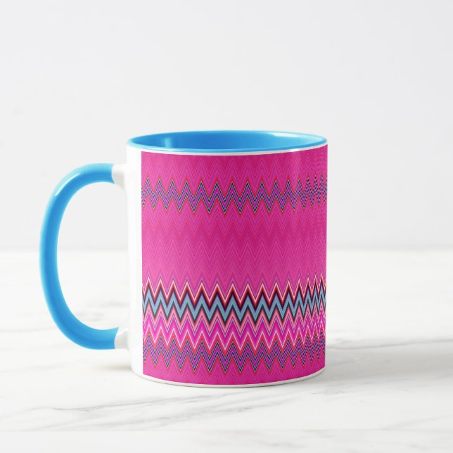 Taza Magenta y azul zigzag (Izquierda)