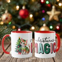 Magia de Navidad con gato adorable
