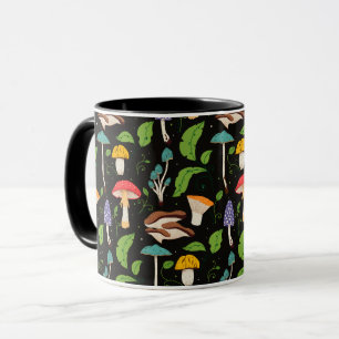 Taza Magia del Bosque Profundo: Hongos Coloridos sobre