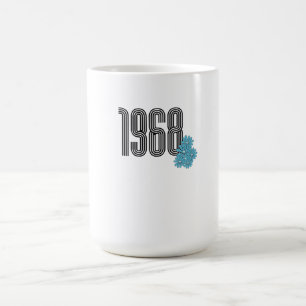 Taza Mágica 1968 Hippie Peace Sign Flower Power Aqua