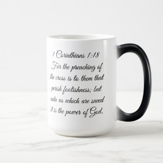 Taza Mágica 1 Corinthians 1:18 Scripture Cross Mug