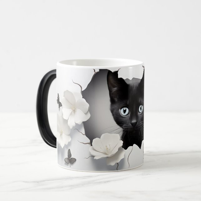 Taza Mágica 3D Black cat (Anverso izquierdo)