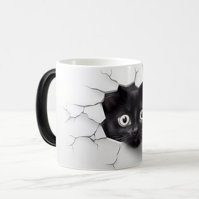 Taza Mágica 3D Black cat (Anverso izquierdo)