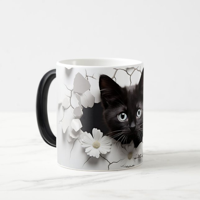 Taza Mágica 3D Black cat (Anverso izquierdo)
