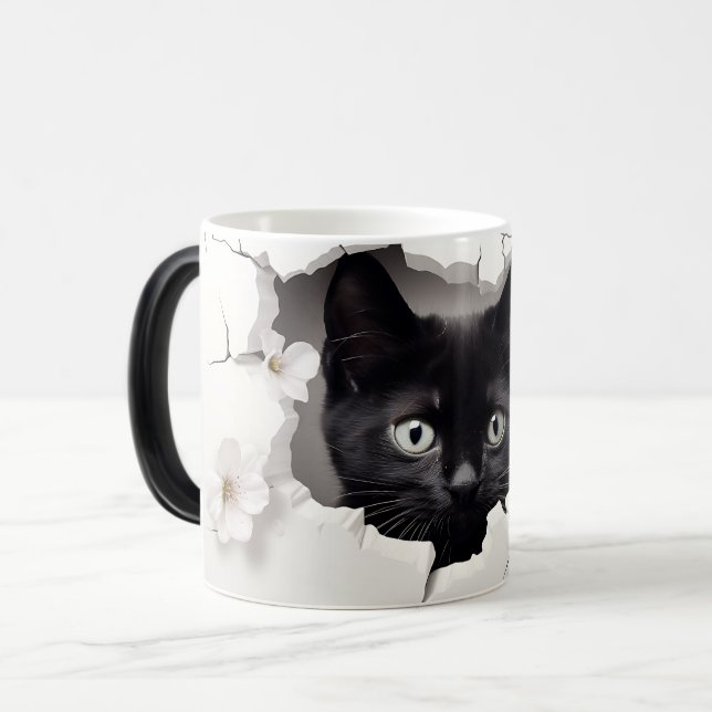 Taza Mágica 3D Black cat (Anverso izquierdo)