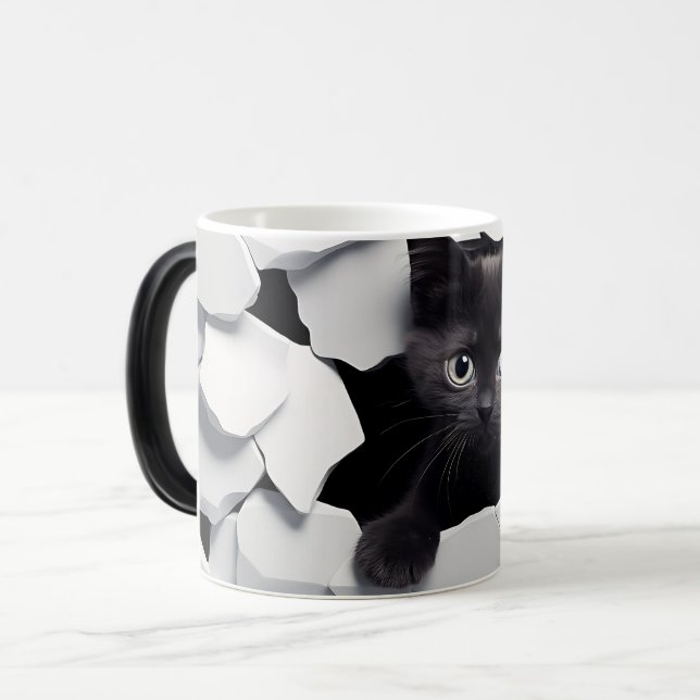 Taza Mágica 3D Black cat (Anverso izquierdo)