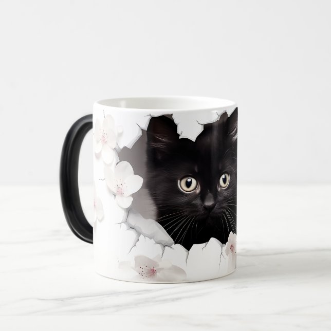 Taza Mágica 3D Black cat (Anverso izquierdo)