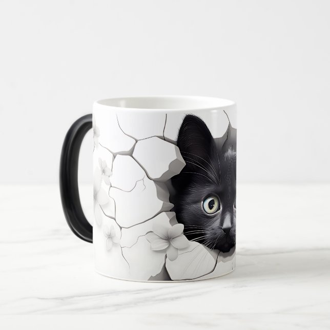 Taza Mágica 3D Black cat (Anverso izquierdo)