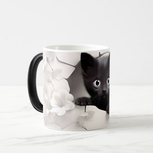 Taza Mágica 3D Black cat (Anverso izquierdo)