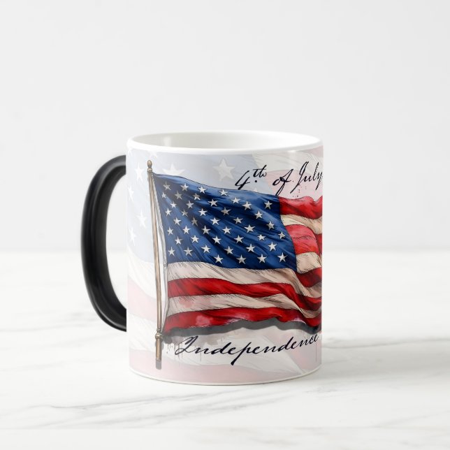 Taza Mágica 4 de julio - Celebrar con la bandera de los Estado (Anverso izquierdo)