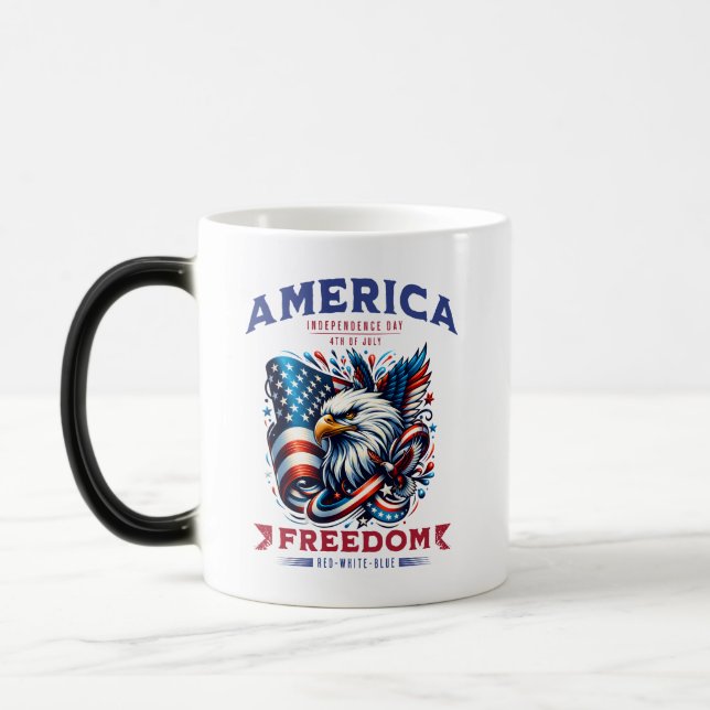 Taza Mágica 4 de julio Sublimación del águila estadounidense-6 (Izquierda)