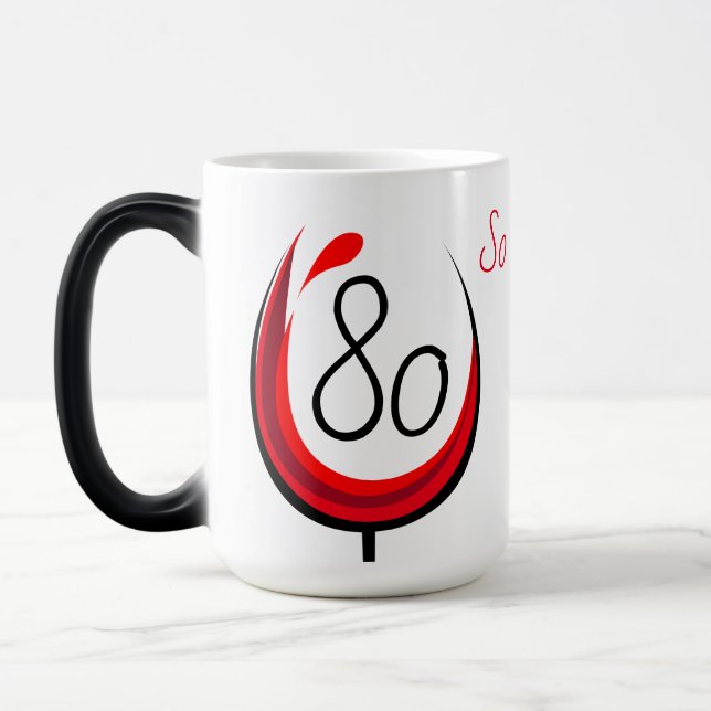Taza Mágica 80 Así que qué Inspirador vino de vidrio 80 años (Izquierda)