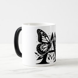 Taza Mágica A Alphabet black butterfly