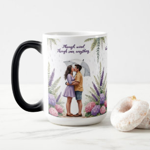 Taza Mágica A través de la lluvia y el amor - Pareja romántica