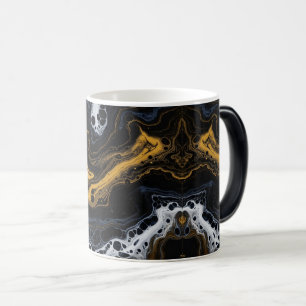 Taza Mágica Abstracto de lujo Café Mugs - Negro, Oro y Blanco
