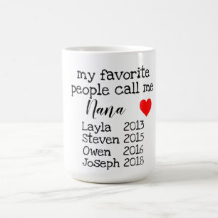 Taza Mágica abuela/taza personalizadas de Nana con nombres