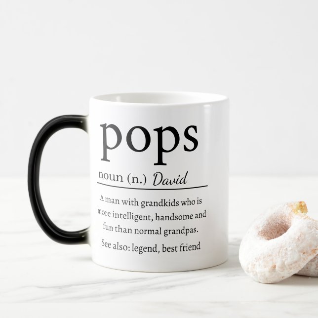 Taza Mágica Abuelo divertido personalizado de definición de Po (Con donut)