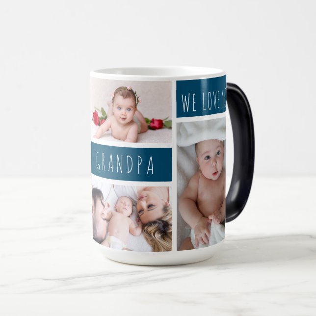 Taza Mágica Abuelo te queremos Collage de fotos (Anverso derecho)