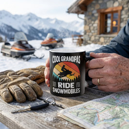 Taza Mágica Abuelos Geniales Montan Moto de Nieve Abuelo