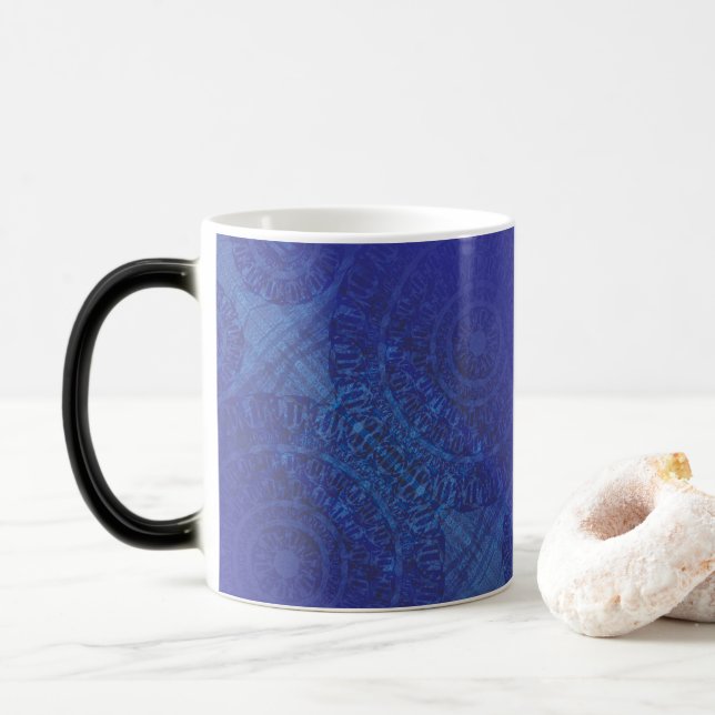 Taza Mágica Aceptación | Medallones Blue Indigo Violet Boho (Con donut)