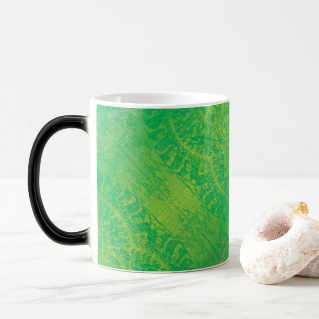 Taza Mágica Aceptación | Medallones de Boho azul verde amarill (Con donut)