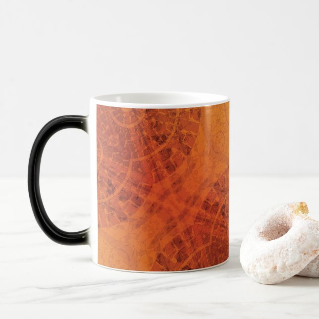 Taza Mágica Aceptación | Medallones del Boho amarillo Naranja  (Con donut)