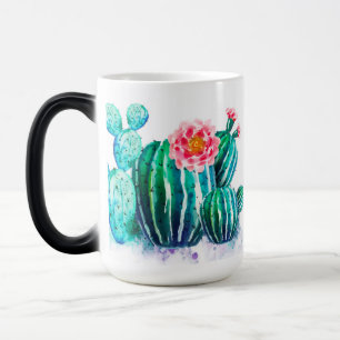 Taza Mágica acuarela Cactus
